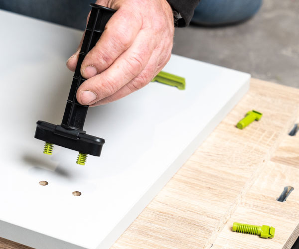 Click connectors precision-built into Fusion Cabinet panel at the factory